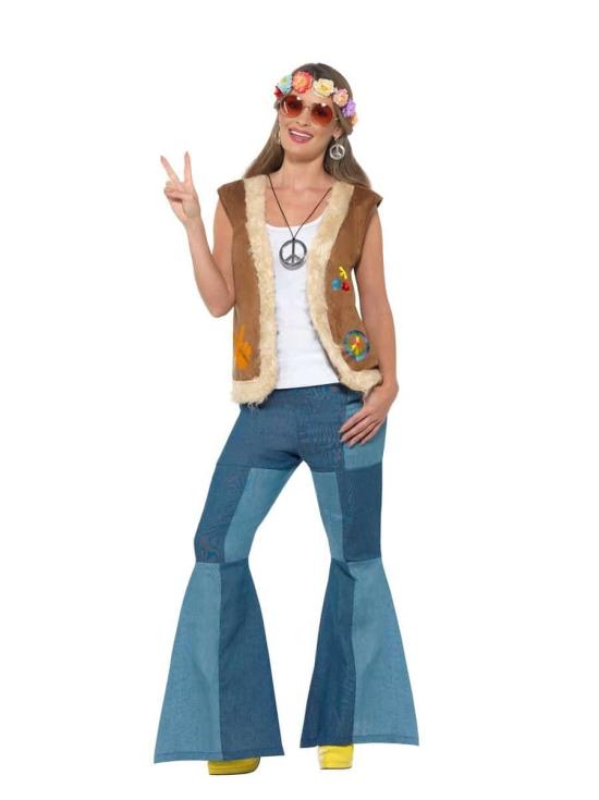 Chaleco Hippie Marrón talla adulto