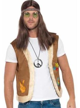 Chaleco Hippie Marrón talla adulto