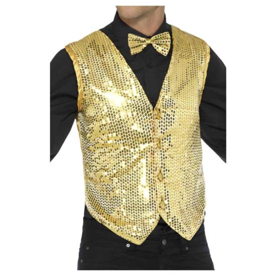 Chaleco Lentejuelas para Adultos Dorado ^ Chaleco Lentejuelas para Adultos Dorado ^