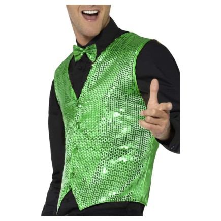 Chaleco Lentejuelas para Adultos Verde ^