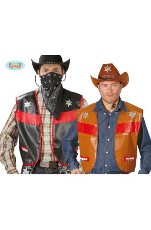 Chaleco Vaquero adulto Negro.