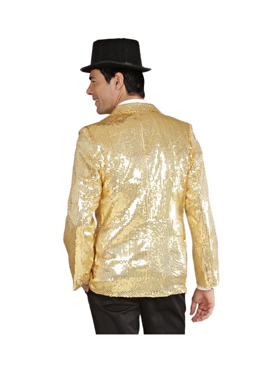 Chaqueta Dorada de Lentejuelas Lujo para adulto