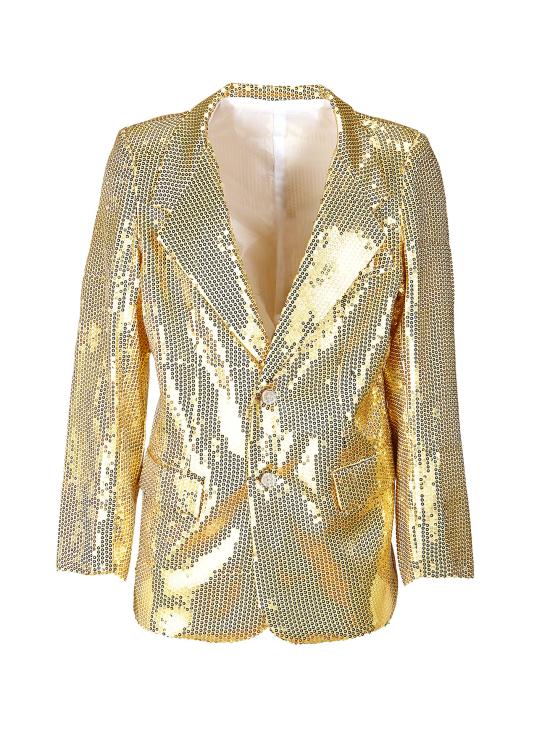 Chaqueta Dorada de Lentejuelas Lujo para adulto