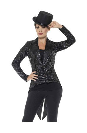 Chaqueta Lentejuelas Negra adulta