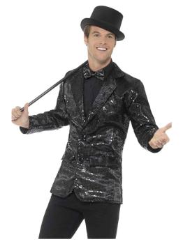 Chaqueta Lentejuelas Negra adulto