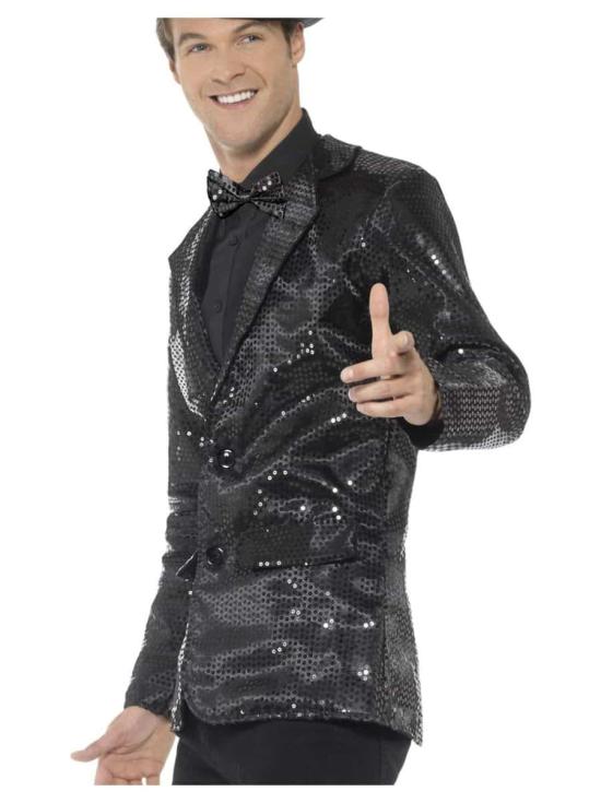 Chaqueta Lentejuelas Negra adulto