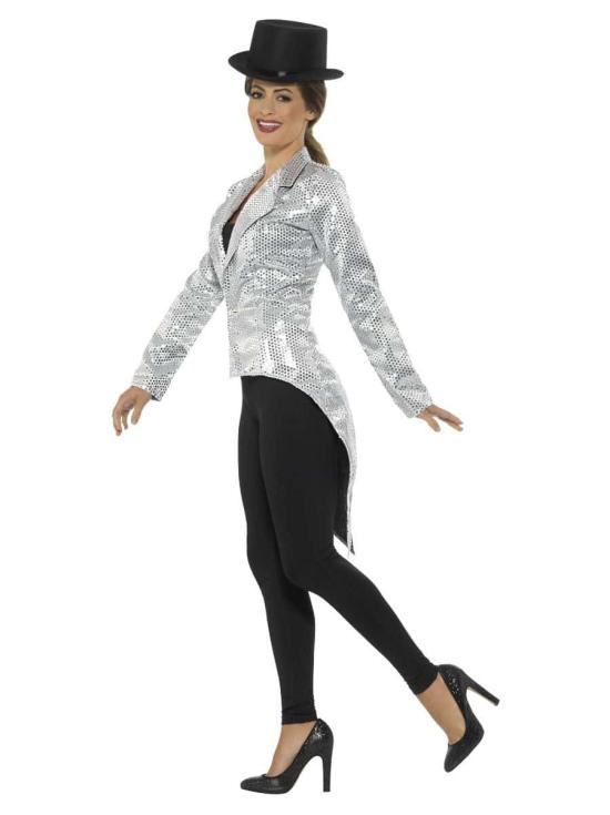 Chaqueta Lentejuelas Plateada adulta