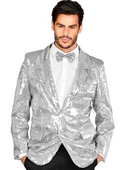 Chaqueta Plateada Show con Lentejuelas adulto