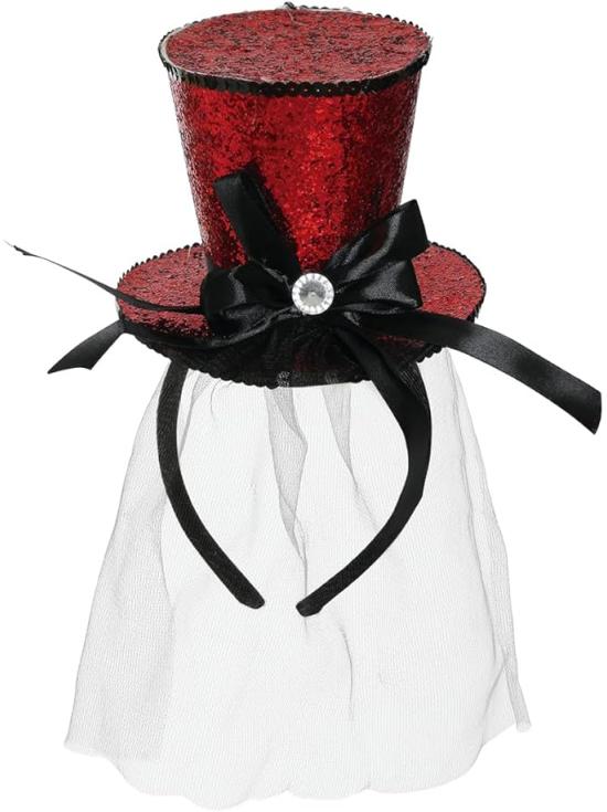 CHISTERA MINIHAT ROJA con Diadema
