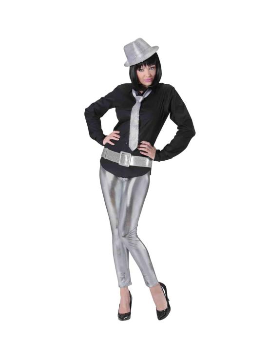 Cinturón Glitter Plata 120 cm .