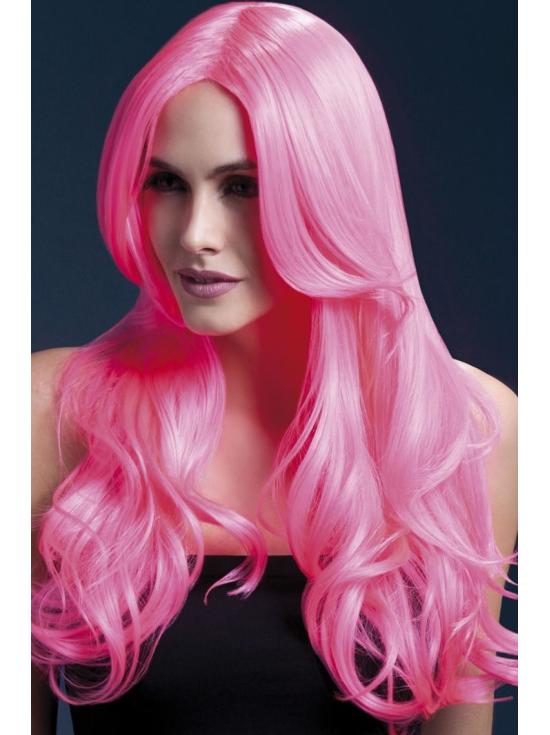 Colección Fever, Peluca Khloe color rosa neón