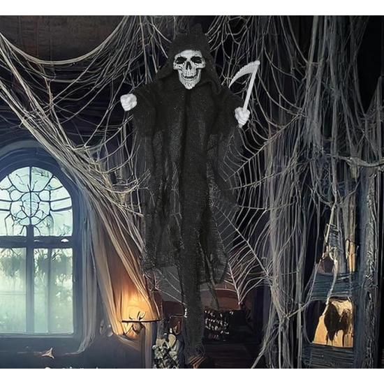 Colgante Esqueleto con Guadaña 50 cm – Decoración de Halloween Colgante Esqueleto con Guadaña 50 cm – Decoración de Halloween