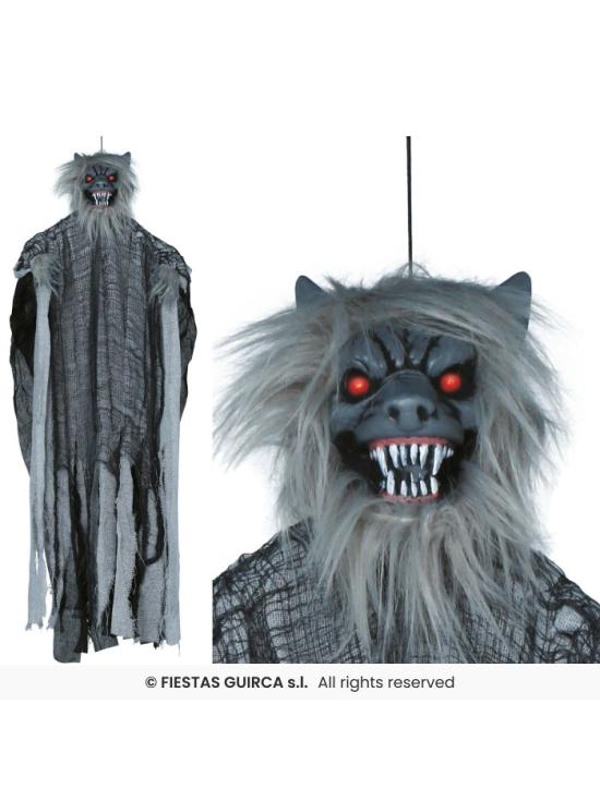 Colgante Hombre Lobo con Luz, Sonido y Movimiento 120 cm – Decoración de Halloween