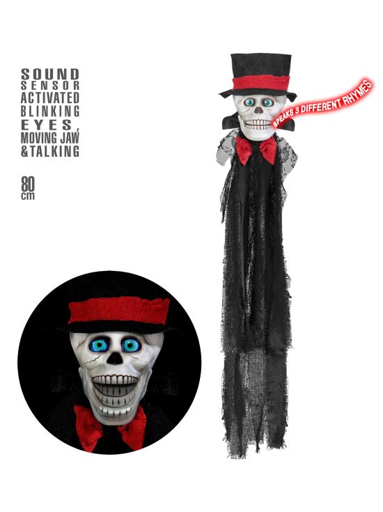 Colgante Muerte Halloween Luz, Sonido y Movimiento 80 cms