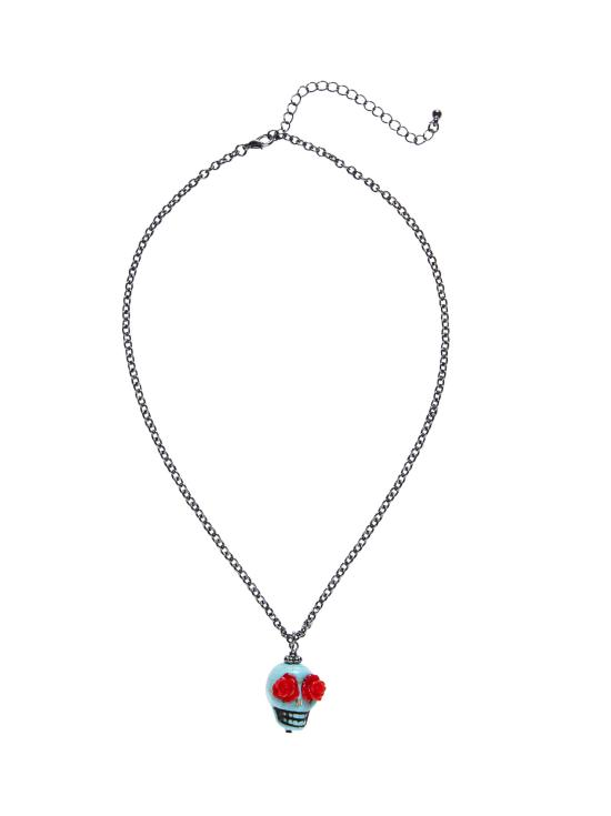 Collar Calavera Azul Día de los Muertos