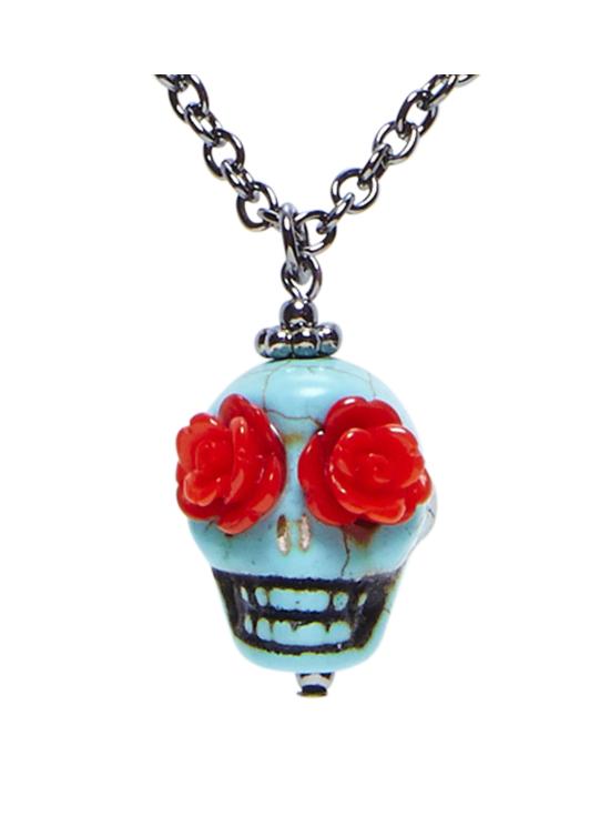 Collar Calavera Azul Día de los Muertos