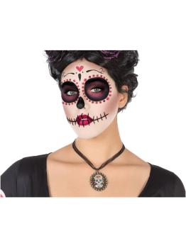Collar Catrina Día de los Muertos con Medallón de Calavera