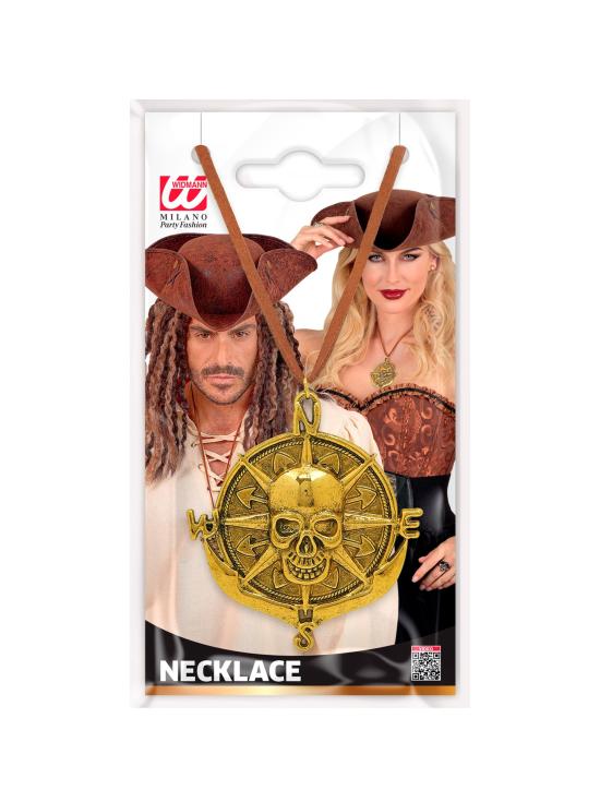 Collar con Medallón de Cráneo Pirata