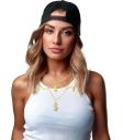 Collar de 4 Dólares Dorado – Accesorio de Joyería para Disfraces de Gánster, Mafioso y Estilo Hip Hop