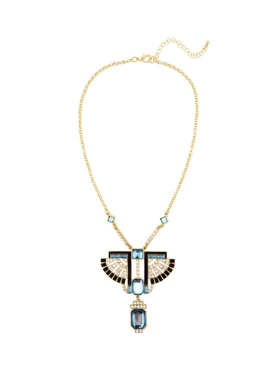 Collar de faraón dorado con piedras azules – Accesorio egipcio para disfraz