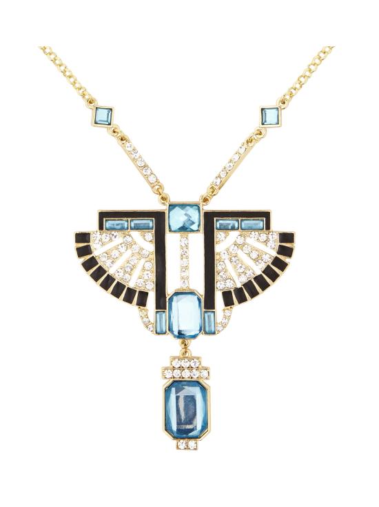 Collar de faraón dorado con piedras azules – Accesorio egipcio para disfraz