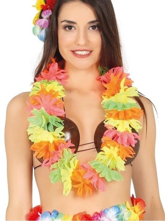 Collar hawaiano extra color neon multicolor