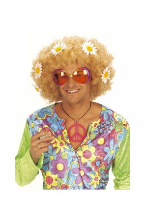 Collar Hippie Símbolo de la Paz Fluorescente