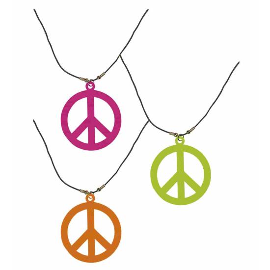 Collar Hippie Símbolo de la Paz Fluorescente Collar Hippie Símbolo de la Paz Fluorescente