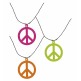 Collar Hippie Símbolo de la Paz Fluorescente