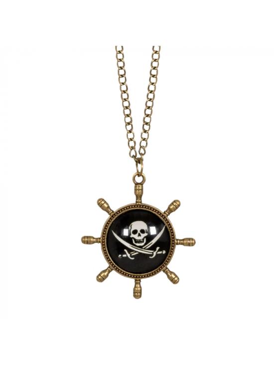 Collar Pirata Rueda con Calavera