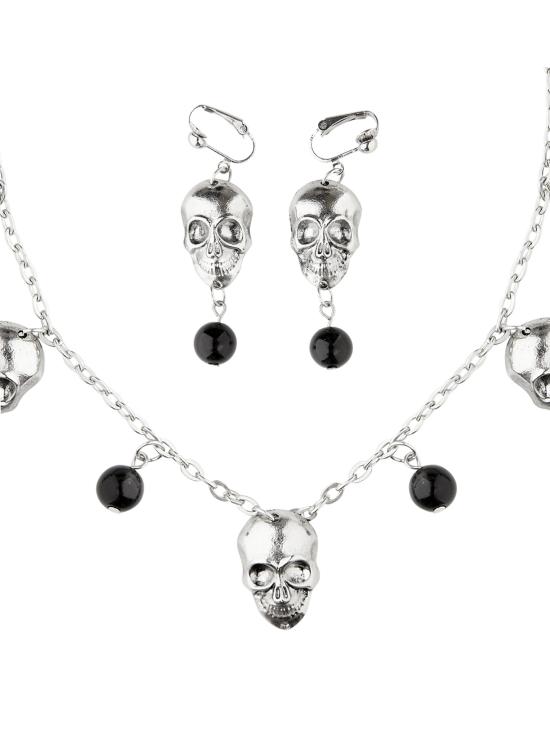 Collar y Calaveras pendientes de Plata