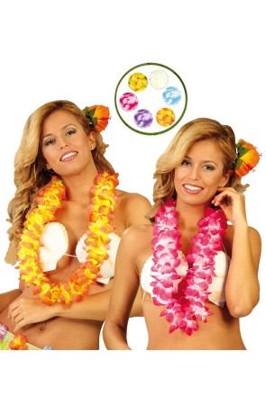 Collares Hawaianos Lujo Colores Surtidos