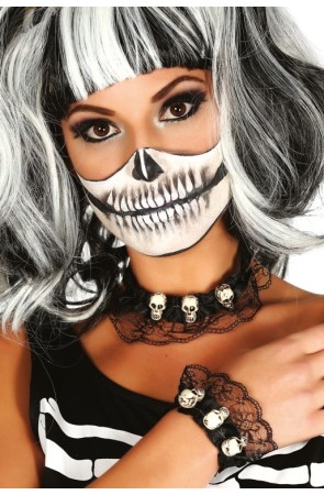 Conjunto collar y pulsera calaveras