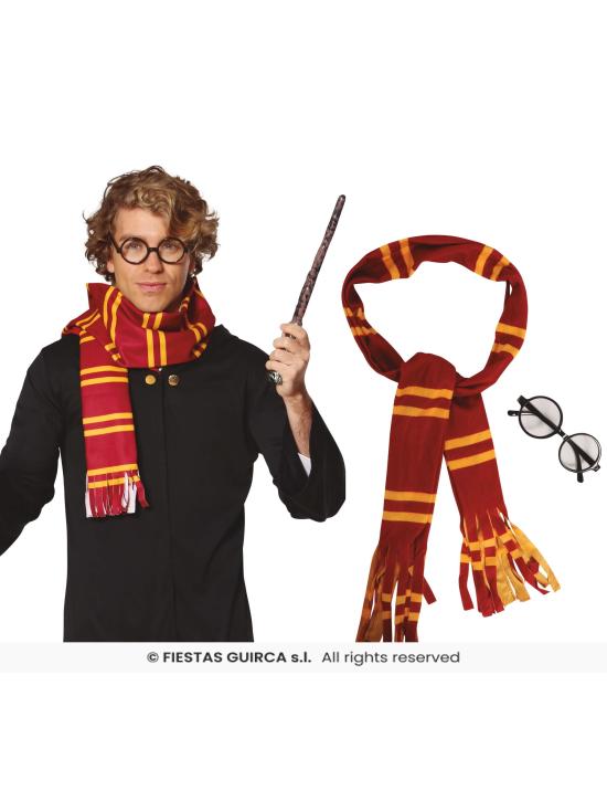 Conjunto de mago Harry  con gafas y bufanda