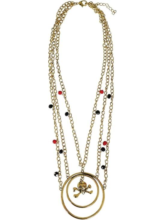 Conjunto de Pendientes y Collar Pirata Metálico - Accesorios de Joyería para Mujer