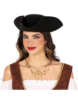 Conjunto de Pendientes y Collar Pirata Metálico - Accesorios de Joyería para Mujer