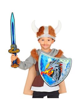 Conjunto Espada de Espuma y Escudo Caballero Dragón Fuego