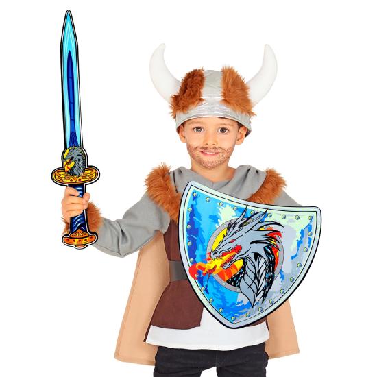 Conjunto Espada de Espuma y Escudo Caballero Dragón Fuego Conjunto Espada de Espuma y Escudo Caballero Dragón Fuego