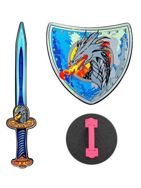 Conjunto Espada de Espuma y Escudo Caballero Dragón Fuego