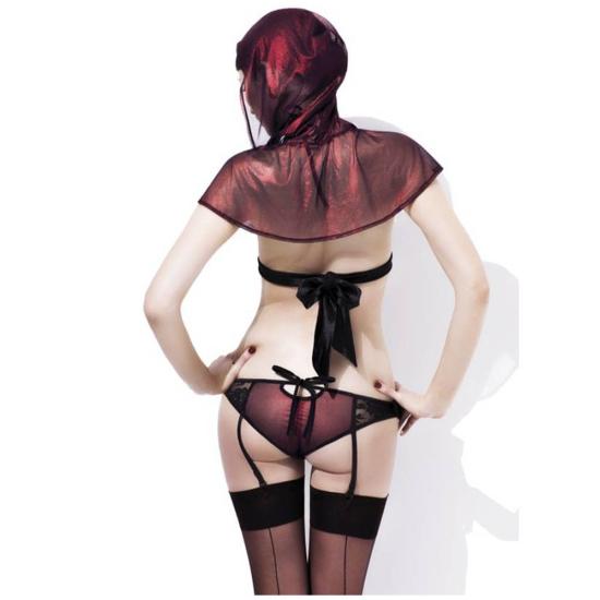 Conjunto de Lencería Caperucita Roja Sexy. Conjunto de Lencería Caperucita Roja Sexy.