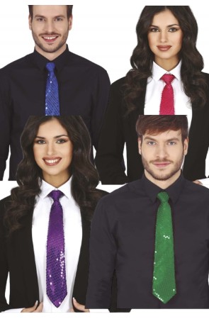 Corbata Lentejuelas de Colores 35 cms