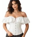 Corsé Blanco con Volantes para Mujer - Disfraz de Princesa, Marquesa y Dama de Época