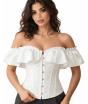 Corsé Blanco con Volantes para Mujer - Disfraz de Princesa, Marquesa y Dama de Época