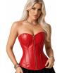 Corsé Rojo Efecto Cuero para Mujer con Cremallera Delantera - Disfraz Sexy