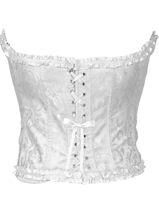 Corset Blanco de Mujer – Top de Disfraz para Princesas, Marquesas y Fiestas de Carnaval