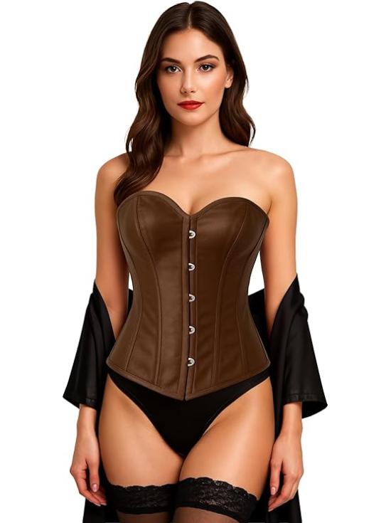 Corset Marrón de Mujer – Accesorio de Disfraz para Carnaval, Princesas y Fiestas Elegantes