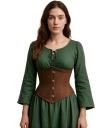 Corset Marrón para Mujer – Top de Disfraz Elegante de Princesas y Marquesas
