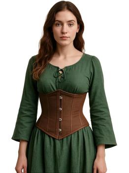 Corset Marrón para Mujer – Top de Disfraz Elegante de Princesas y Marquesas