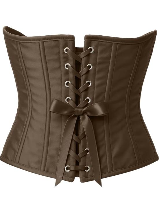 Corset Marrón para Mujer – Top de Disfraz Elegante de Princesas y Marquesas