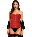 Corset Rojo con Encaje para Mujer – Accesorio de Disfraz para Carnaval, Princesas y Fiestas Elegantes